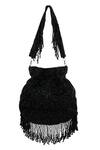 Shop_The Purple Sack_Black Beads, Tassels Beaded Fringe Drawstring Potli Bag _at_Aza_Fashions