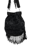 Buy_The Purple Sack_Black Beads, Tassels Beaded Fringe Drawstring Potli Bag _Online_at_Aza_Fashions
