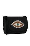 Buy_The Purple Sack_Black Beads Evil Eye Clutch And Sling Bag 