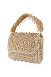 Shop_The Purple Sack_Beige Beads, Sequins Beaded Lattice Pattern Clutch  _Online_at_Aza_Fashions