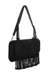 Shop_The Purple Sack_Black Beads, Fringe, Embroidery Beaded Hand Bag _Online_at_Aza_Fashions