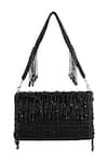 Buy_The Purple Sack_Black Beads, Tassels Beaded Drop Fringe Hand Embroidered Bag _Online_at_Aza_Fashions