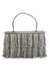 Shop_The Purple Sack_Silver Beads, Fringe Beaded Hand Embroidered Bag _Online_at_Aza_Fashions