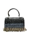 Buy_The Purple Sack_Black Beads, Fringe, Embroidery Beaded Handbag _Online_at_Aza_Fashions