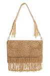 Shop_The Purple Sack_Gold Beads, Fringe, Embroidery Beaded Hand Bag _Online_at_Aza_Fashions