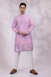 Buy Yoseba Purple Silk, Bemberg, Cotton Embroidery Lavya Floral And Motif Kurta Set at Aza Fashions Buy_Yoseba_Purple Silk, Bemberg, Cotton Embroidery Lavya Floral And Motif Kurta Set _at_Aza_Fashions
