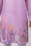 Yoseba Purple Silk, Bemberg, Cotton Embroidery Lavya Floral And Motif Kurta Set at Aza Fashions Yoseba_Purple Silk, Bemberg, Cotton Embroidery Lavya Floral And Motif Kurta Set _at_Aza_Fashions