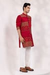 Buy Yoseba Red Chanderi, Cotton Embroidery, Sequins Rang Zarq Mirz Quilted Kurta Set Online at Aza Fashions Buy_Yoseba_Red Chanderi, Cotton Embroidery, Sequins Rang Zarq Mirz Quilted Kurta Set _Online_at_Aza_Fashions