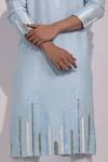 Buy_Yoseba_Sky Blue Silk, Silver Abstract Embellished Kurta And Pyjama Set 