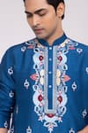 Buy Yoseba Blue Silk, Cotton Embroidery Neelkriti Kurta And Pyjama Set Online at Aza Fashions Buy_Yoseba_Blue Silk, Cotton Embroidery Neelkriti Kurta And Pyjama Set _Online_at_Aza_Fashions