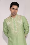 Buy Yoseba Green Silk, Cotton Embroidery Mehfil Mint Kurta And Pyjama Set Online at Aza Fashions Buy_Yoseba_Green Silk, Cotton Embroidery Mehfil Mint Kurta And Pyjama Set _Online_at_Aza_Fashions
