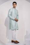 Buy_Yoseba_Mint Chanderi Silk, Cotton Embroidery Pista Noor Kurta And Pyjama Set 