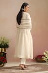 Shop_Trendy Tokari_Ivory Chanderi Silk, Cotton, Organza Embroidery, Sequins, Zari Hand Kurta Set _at_Aza_Fashions