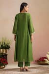 Shop_Trendy Tokari_Olive Green Silk, Cotton, Silk, Embroidery Hand Kurta Set _at_Aza_Fashions