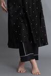Khat_Black Chanderi Silk Embroidery Round Neck Printed Kurta Set _Online_at_Aza_Fashions