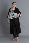 Buy_Khat_Black Chanderi Silk Embroidery Round Neck Printed Kurta Set _at_Aza_Fashions