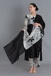 Shop Khat Black Chanderi Silk Embroidery Round Neck Printed Kurta And Pant Set Online at Aza Fashions Shop_Khat_Black Chanderi Silk Embroidery Round Neck Printed Kurta And Pant Set _Online_at_Aza_Fashions