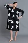 Buy Khat Black Poplin, Cotton Split V-neck, Collared Floral Print Tunic at Aza Fashions Buy_Khat_Black Poplin, Cotton Split V-neck, Collared Floral Print Tunic _at_Aza_Fashions