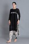 Buy Khat Black Chanderi Silk Round Neck Textured Pleated Kurta And Pant Set at Aza Fashions Buy_Khat_Black Chanderi Silk Round Neck Textured Pleated Kurta And Pant Set _at_Aza_Fashions