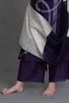 Khat_Purple Chanderi Silk Embroidery Round Neck Kurta Pant Set _Online_at_Aza_Fashions