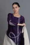 Buy_Khat_Purple Chanderi Silk Embroidery Round Neck Kurta Pant Set _Online_at_Aza_Fashions