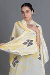 Buy_Khat_Yellow Crepe, Silk Round Neck Crezia Printed Kaftan Pant Set _Online_at_Aza_Fashions