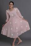 Buy_Khat_Pink Cotton Round Neck Pastel Polka Kurta _at_Aza_Fashions