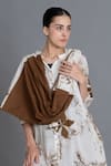 Buy_Khat_Off White Handloom Cotton Mandarin Collar Earthy Brown Print Kurta Set _Online_at_Aza_Fashions
