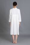 Shop_Khat_White Poplin Collared Bright Pleated Shirt Dress _at_Aza_Fashions