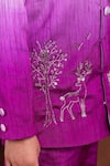 Buy_Toplove_Purple Dupion, Silk Embroidery Ombre Deer Motif Sherwani And Trouser Set _Online_at_Aza_Fashions