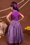 Shop_Toplove_Purple Dupion, Silk Embroidery Deer And Tree Blouse With Lehenga _at_Aza_Fashions