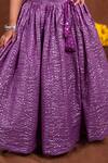 Toplove_Purple Dupion, Silk Embroidery Deer And Tree Blouse With Lehenga _at_Aza_Fashions