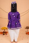 Shop_Toplove_Purple Silk Zari, Tassels Banarasi Angrakha Kurta And Dhoti Pant Set _at_Aza_Fashions