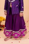 Buy_Toplove_Purple Silk Embroidery, Sequins, Zari Banarasi Woven Jacket And Sharara Set _Online_at_Aza_Fashions
