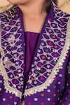 Shop_Toplove_Purple Silk Embroidery, Sequins, Zari Banarasi Woven Jacket And Sharara Set _Online_at_Aza_Fashions