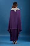 Shop_Prisho_Purple Embroidery Round Neck Dori Kaftan And Skirt Set _at_Aza_Fashions