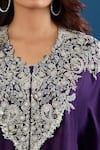 Buy_Prisho_Purple Embroidery Round Neck Dori Kaftan And Skirt Set 