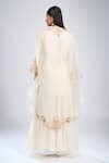 Shop Prisho Ivory Embroidery Round Neck Kurta Set With Cape at Aza Fashions Shop_Prisho_Ivory Embroidery Round Neck Kurta Set With Cape _at_Aza_Fashions
