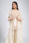 Buy Prisho Ivory Embroidery Round Neck Kurta Set With Cape Buy_Prisho_Ivory Embroidery Round Neck Kurta Set With Cape