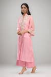 Buy_Prisho_Pink Tassels, Beads Button-down Neck Embroidered Jacket Pant Set _at_Aza_Fashions