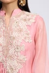 Buy_Prisho_Pink Tassels, Beads Button-down Neck Embroidered Jacket Pant Set 