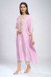 Buy_Prisho_Purple Zari, Embroidery Round Neck Zardozi Kaftan With Pant _Online_at_Aza_Fashions