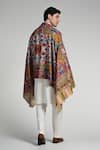 Shop_Taroob_Multi Color Taroob Royal Raj-darbar Fine Wool Kalamkari Stole _at_Aza_Fashions