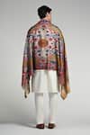 Taroob_Multi Color Taroob Royal Raj-darbar Fine Wool Kalamkari Stole _at_Aza_Fashions