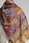 Buy_Taroob_Multi Color Taroob Royal Raj-darbar Fine Wool Kalamkari Stole 