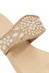 NR By Nidhi Rathi_Gold Pearls, Beads, Rhinestones And Sequin Embellished Block Heels _at_Aza_Fashions