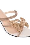 Buy_NR By Nidhi Rathi_Gold Rhinestones Embellished Bow Detail Kitten Heels 