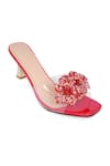 Shop_NR By Nidhi Rathi_Red Rhinestones, Crystals And Transparent Embellished Heels _Online_at_Aza_Fashions