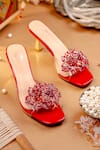 Buy_NR By Nidhi Rathi_Red Rhinestones, Crystals And Transparent Embellished Heels _at_Aza_Fashions