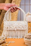 Buy NR By Nidhi Rathi White Beads, Pearls, Fringe And Embellished Floral Clutch at Aza Fashions Buy_NR By Nidhi Rathi_White Beads, Pearls, Fringe And Embellished Floral Clutch _at_Aza_Fashions